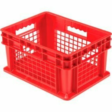 AKRO-MILS GEC&#153; Mesh Straight Wall Container, Solid Base, 15-3/4"Lx11-3/4"Wx8-1/4"H, Red 37278RED